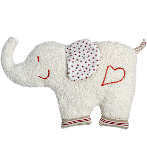 DOUDOU BOUILLOTTE EFIE ELEPHANT 30 CM COTON BIO ORGANIC ~ EPEAUTRE - DOUDOU BIO NATUREL EFIE Doudou Bouillotte Efie Elephant
