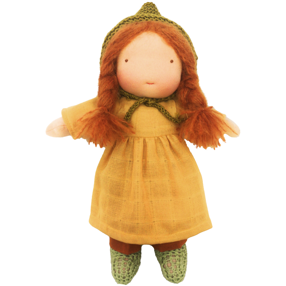 Poupée De Chiffon Douce – 43 Cm, Coton PP, Avec Fleur, Jupe Et Chapeau – Cadeau Câlin Pour Bébé Et Enfant